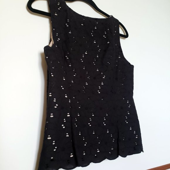 LAUNDRY BY SHELLI SEGAL BLACK EYELET TOP - Picture 6 of 12